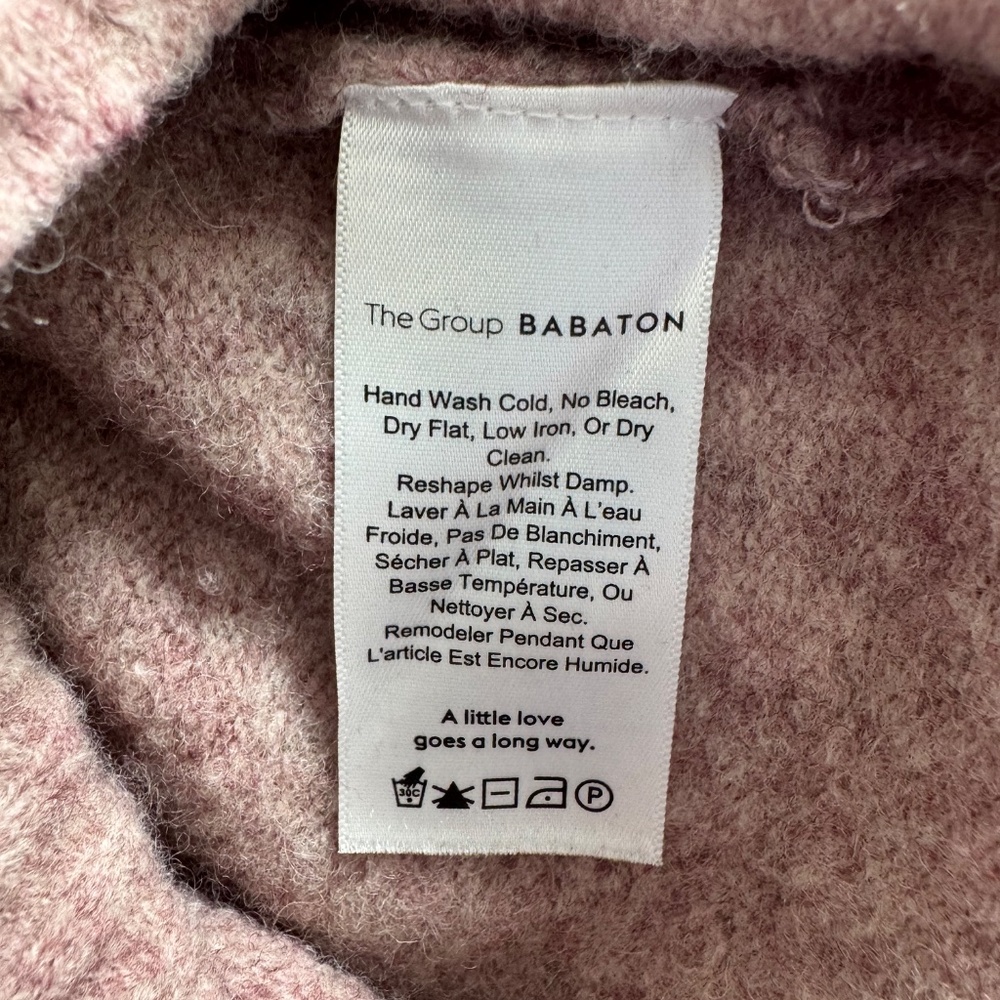 Babaton Plutarch Sweater Wool-blend Oversized Turtleneck Dusty Pink Size XS - Picture 11 of 15